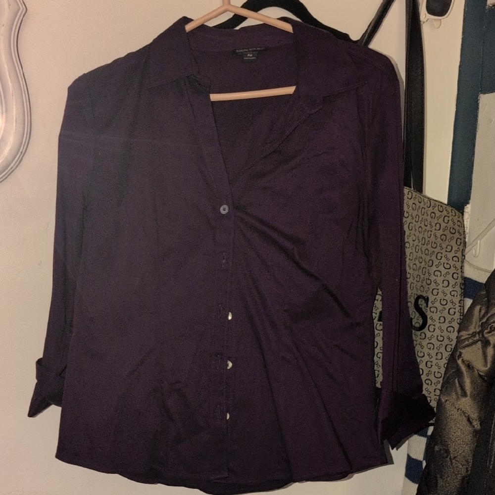 Banana Republic Deep Purple Button-Down Shirt